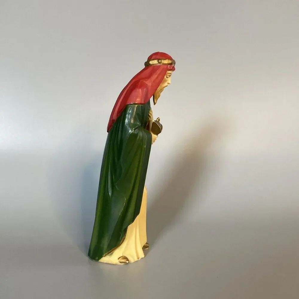 Vintage 5.25” WISE MAN Nativity Figure Hong Kong Hard Plastic #844